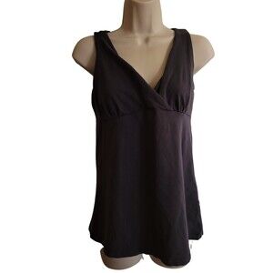 Gilligan & O'Malley Slate Gray Crossover V Neck Nursing Blouse/Tank Size Small